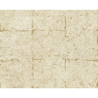   As-Creation Daniel Hechter 5, 36131-2  betonhatású négyzetminta  bézs arany tapéta