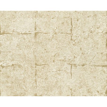 As-Creation Daniel Hechter 5, 36131-2  betonhatású négyzetminta  bézs arany tapéta