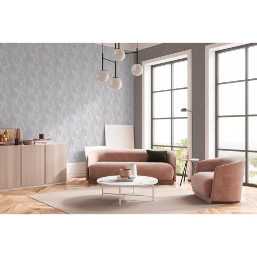 Polygon 3D design - Fémes élekkel kiemelt mértani testek szürkésfehér szürke és ezüst tónus tapéta