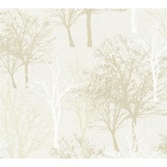   As-Creation Elegance 5th Avenue 36147-1 Natur Grafikus fák-facsoport krémfehér halvány szürke fehér szürkésbézs árnyalatok tapéta
