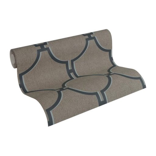 As-Creation Elegance 5, 36149-5 Grafikus nagyformátumú "kovácsolt vas" mintázat 3D barna szürkésbarna szürke antracit tapéta