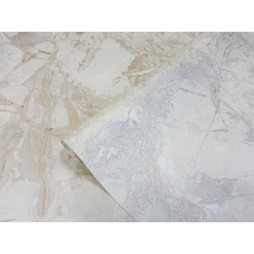 Csend amelynek textúrája van -  finom márványerek sejlenek fel fehér és halvány ezüstszürke tónus csillogó fémes hatás tapéta