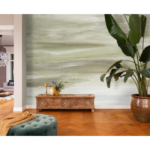 Művészi festett akvarell tájkép finom színátmenetek kék zöld szürke barna tónus falpanel