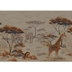   Afrika lenyűgöző növény és állatvilágának lélegzetelállító jelenete "L" méret bézs szürke és barna tónus falpanel