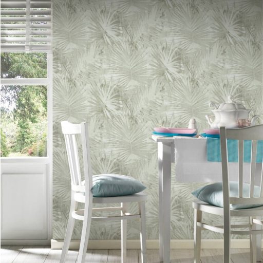 As-Creation Attractive 2/Hygge 36385-4 natur pálmalevelek krém zöld szürkészöld tapéta