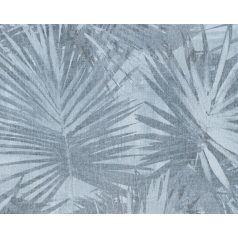   As-Creation Hygge 36385-5 natur pálmalevelek kék szürke tapéta