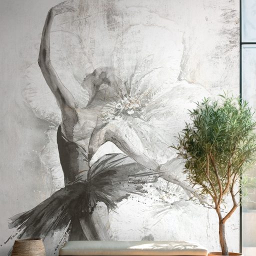 Balettintézeti anziksz 2.1 - lágy és kifejező balett mozdulat meleg homokbézs pergamen és halvány rozsdás-bézs tónus falpanel