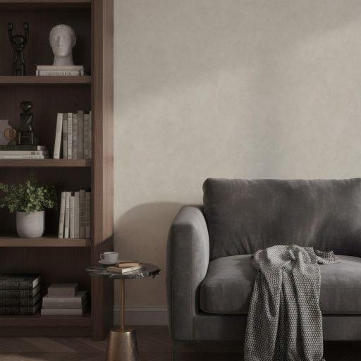 Kifinomult beton/vakolat minimál mintázat a luxus textúrák határán meleg homokbézs tónus tapéta