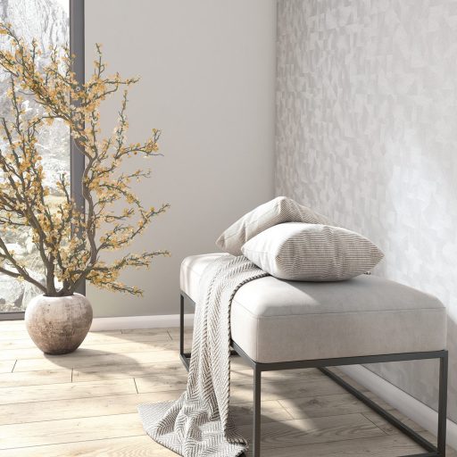 Vibráló dinamikus geometrikus mozaik tónusban finom fénnyel szürke és ezüstszürke tónus tapéta