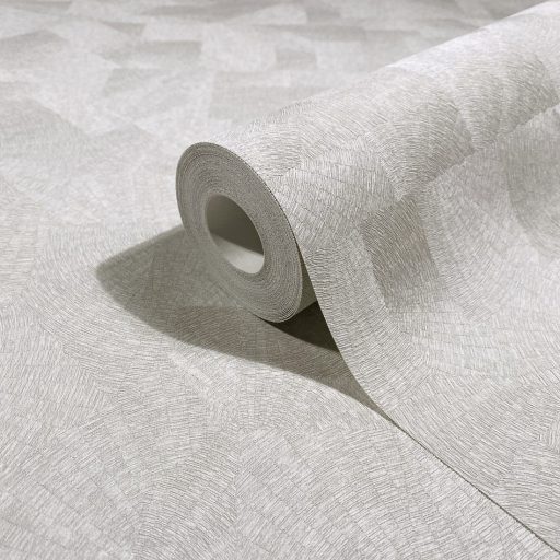 Vibráló dinamikus geometrikus mozaik tónusban finom fénnyel ezüstszürke és világos szürkésbézs tónus tapéta