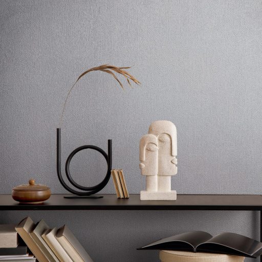 A relief aranykora - tónusos szőtt hatású struktúrminta hideg acélszürke és leheletnyi kék tónus tapéta