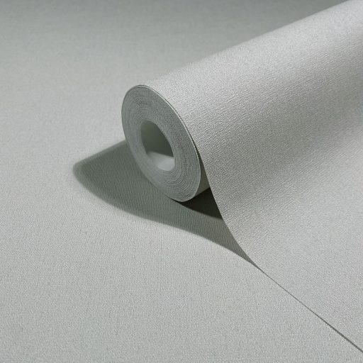 Finoman szőtt vászonhatású strukturált egyszínű minta semleges meleg középszürke tónus tapéta