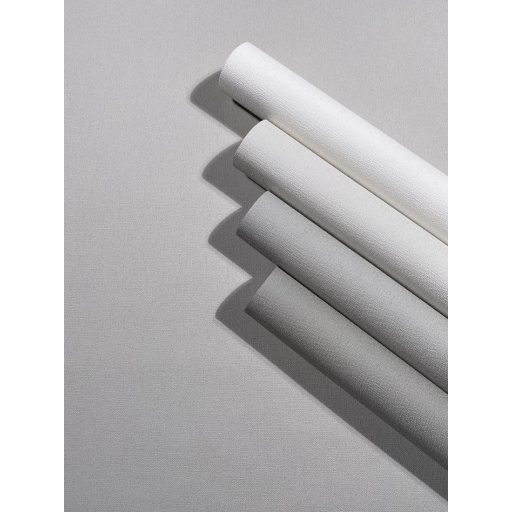 Finoman szőtt vászonhatású strukturált egyszínű minta semleges meleg középszürke tónus tapéta