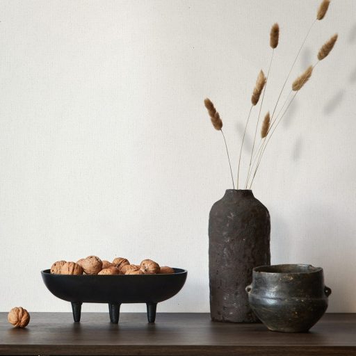 Finoman szőtt vászonhatású strukturált egyszínű minta krémes elefántcsont tónus tapéta