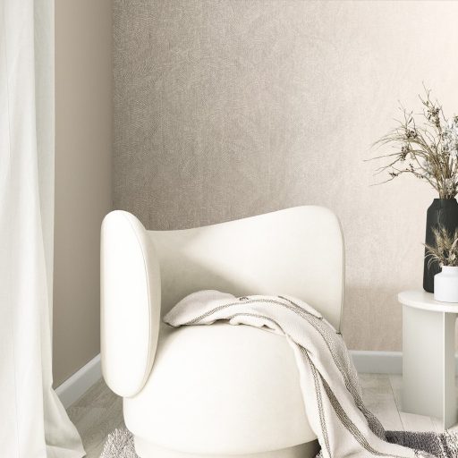 Finoman szőtt vászonhatású strukturált egyszínű minta meleg bézs/homokszín tónus tapéta