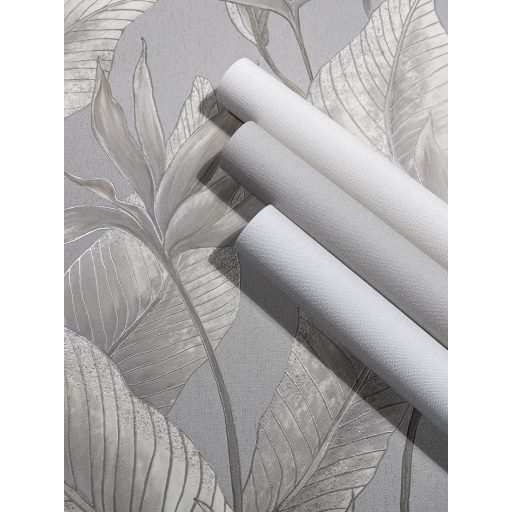 Finoman szőtt vászonhatású strukturált egyszínű minta nemes szürke/ezüstszürke tónus tapéta