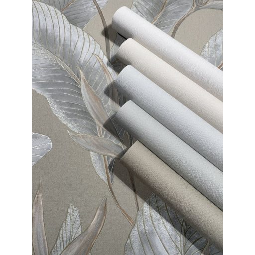 Finoman szőtt vászonhatású strukturált egyszínű minta világosszürke tónus tapéta