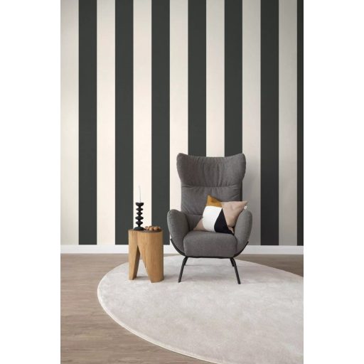 Nagyformátumú és harmonikus megjenésű modern blokkcsíkos design fekete és fehér tónus falpanel