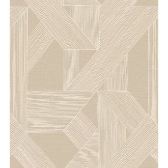   Textil hátterű kézzel rajzolt sűrű vonalak absztrakt XXL mintája világos homokszín és krémfehér tónus falpanel