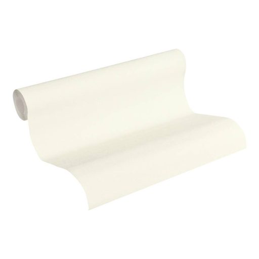 Vintage stílusú egyszinű textilstruktúra krémfehér tónus tapéta