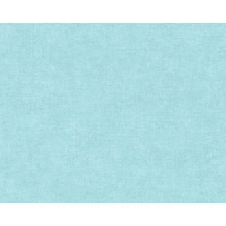   Vintage stílusú egyszinű textilstruktúra zöldeskék/türkiz tónus tapéta