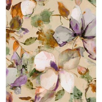   Falra "termesztett" óriás magnóliák akvarell panorámája krémfehér lágy lila élénk narancs sötétzöld és rózsaszín tónus falpanel