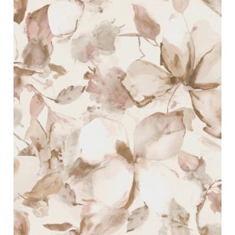   Falra "termesztett" óriás magnóliák akvarell panorámája krémes-bézs puderrózsaszín mogyoróbarna és szürkészöld tónus falpanel