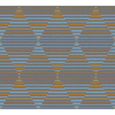 As-Creation Linen Style 36757-3 Geometrikus grafikus különleges rombuszminta 3D szürke kék narancs tapéta