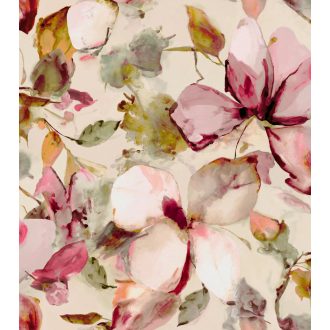   Falra "termesztett" óriás magnóliák akvarell panorámája krémes-bézs lángoló-mályva borvörös okker és olívzöld tónus falpanel