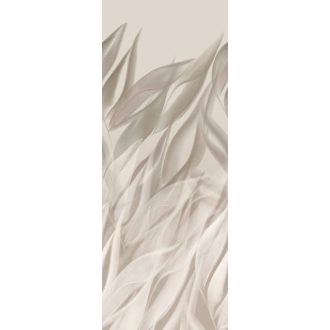   Levélmintázat simogatja a falat! Plasztikus térbeli botanikai csoda púderes bézs szürkészöld halvány olívzöld és lehetenyi mályva falpanel