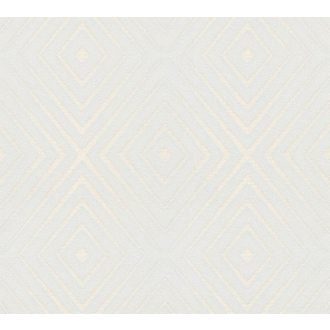   Koncentrikusan kialakuló geomerikus rombuszminta törtfehér és világoskék/halvány türkiz tónus tapéta