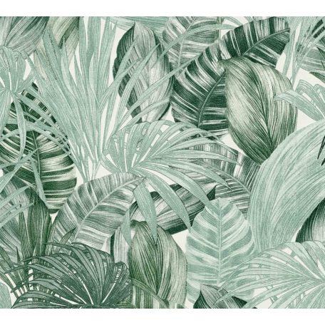 As-Creation Attractive 2/Greenery 36820-1 Natur trópusi botanikus fehér zöld árnyalatok tapéta