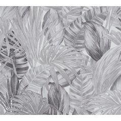   As-Creation Attractive 2/Greenery 36820-3 Natur trópusi botanikus fehér szürke fekete tapéta