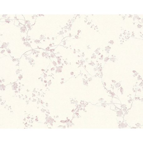 As-Creation Metropolitan Stories 36896-1 natur virágok ágak fehér rózsaszín/halvány lila enyhe fényű tapéta