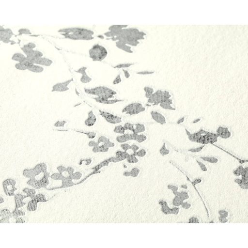 As-Creation Metropolitan Stories 36896-2  natur virágok ágak fehér szürke fekete ezüst  enyhe fényű tapéta