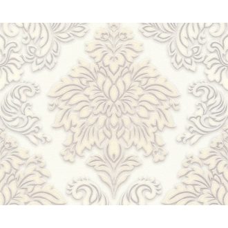   As-Creation Metropolitan Stories 36898-2 barokk díszítőminta 3D fehér szürke bézs ezüst tapéta