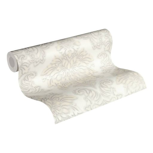 As-Creation Metropolitan Stories 36898-2 barokk díszítőminta 3D fehér szürke bézs ezüst tapéta