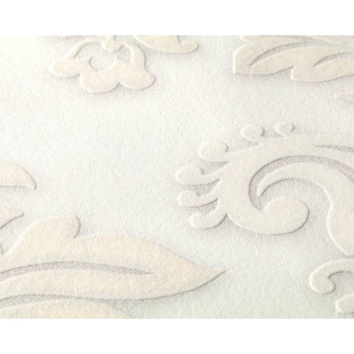 As-Creation Metropolitan Stories 36898-2 barokk díszítőminta 3D fehér szürke bézs ezüst tapéta