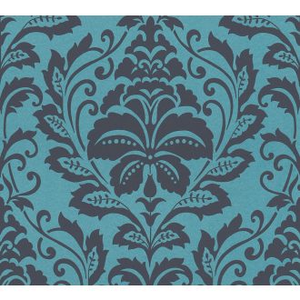   As-Creation Attractive 36910-5 Klasszikus Barokk díszítőminta kékfekete fémes hatás tapéta