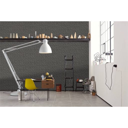 As-Creation Metropolitan Stories 36912-1 natur téglafal 3D sötétszürke antracit tapéta