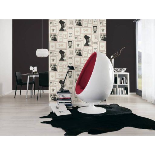 As-Creation Metropolitan Stories 36918-3  Paris Fashion fotó kollázs fehér fekete szürke rózsaszín/roségold enyhe fémes hatás tapéta