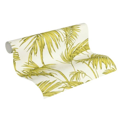 As-Creation Metropolitan Stories 36919-4  natur Vintage bambusz krémfehér zöld sárgászöld fekete  fémes hatás tapéta