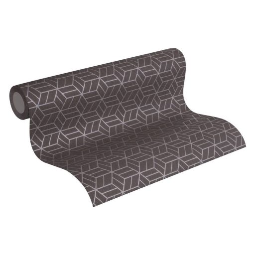 As-Creation Metropolitan Stories 36920-1 design grafikus 3D sötétbarna ezüst fémes csillámló hatás