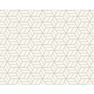   As-Creation Metropolitan Stories 36920-3 design grafikus 3D fehér szürke ezüst fémes csillámló hatás