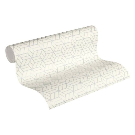 As-Creation Metropolitan Stories 36920-3 design grafikus 3D fehér szürke ezüst fémes csillámló hatás