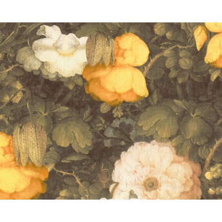 As-Creation Metropolitan Stories 36921-1 Vintage akvarell virágálom sötétzöld sárga krém tapéta