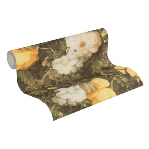 As-Creation Metropolitan Stories 36921-1 Vintage akvarell virágálom sötétzöld sárga krém tapéta