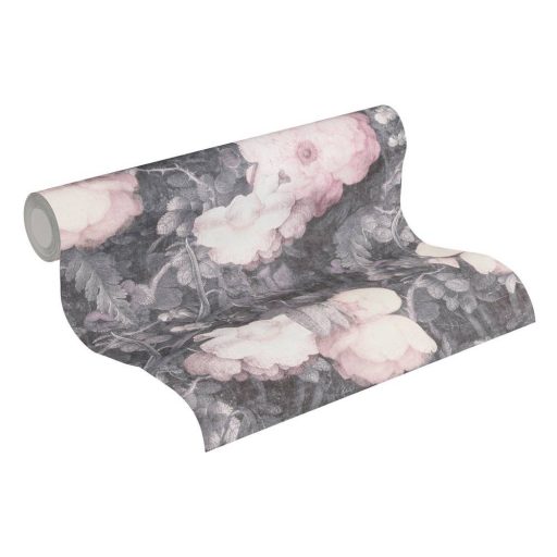 As-Creation Metropolitan Stories 36921-2  Vintage akvarell virágálom szürke szürkéslila rózsaszín fehér tapéta