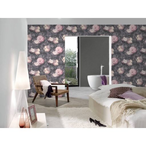As-Creation Metropolitan Stories 36921-2  Vintage akvarell virágálom szürke szürkéslila rózsaszín fehér tapéta