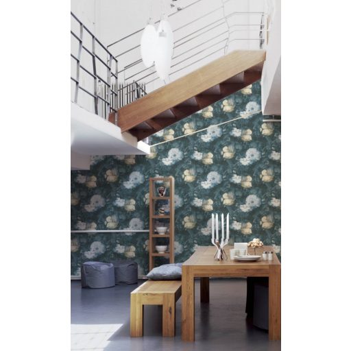 As-Creation Metropolitan Stories 36921-3  Vintage akvarell virágálom kék krémsárga világos szürke tapéta